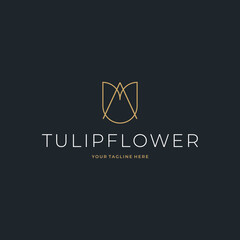 Fototapeta premium Abstract Tulip Flower Initial Letter A typography Logo custom logo design Vector Florist Massage Illustration