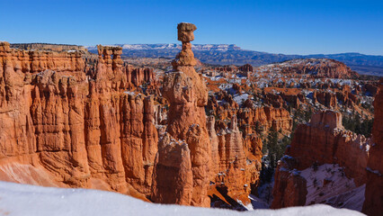 Snow topped Bryce Canyon National Park, Utah
