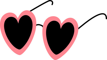 Love glasses heart symbol flat style