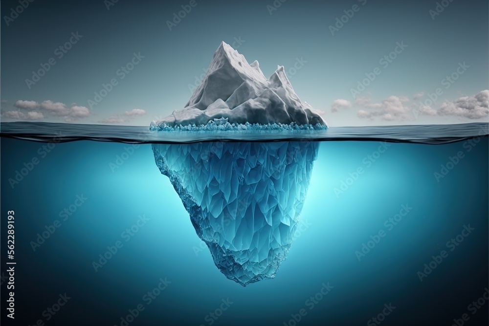 Wall mural iceberg in polar regions which shows a big hidden potential beneath the surface created with generat