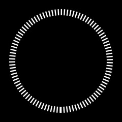 black and white circle background ticker dash