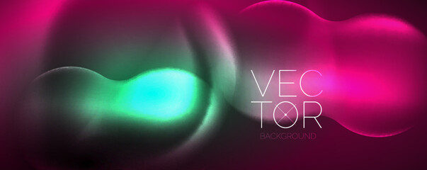 Neon glowing waves, magic energy space light concept, abstract background wallpaper design