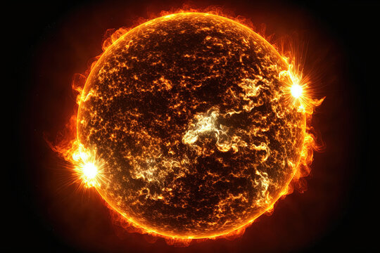 Sun's star on a dark background. This image's components were provided by NASA. superior photograph. Generative AI