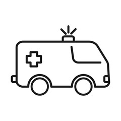 Ambulance icon vector, medical emergency car isolated white background. health care and healthy lifestyle concept. vector illustration.