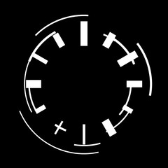 Circle clock hour ticker minutes dates