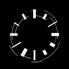 Circle clock hour ticker minutes dates