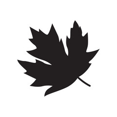 Maple leaf silhouette vector, autumn symbol. National symbol of Canada.