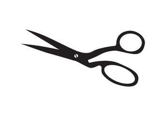 Scissors icon. Vintage metal Scissors silhouette.