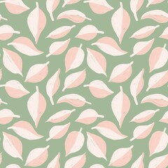Hand drawn seamless pattern with muted pastel flowers, neutral beige sage green floral design. Boho bohemian trendy loose nature blossom bloom leaves, victorian retro garden print, retro romantic