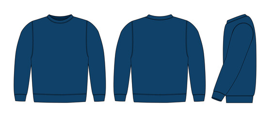 Template illustration of sweat shirt ( with side view)  | png, no background - obrazy, fototapety, plakaty