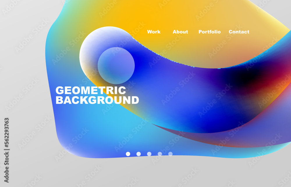 Fototapete Abstract liquid background for your landing page design. Web page for website or mobile app wallpaper