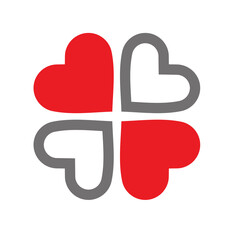 love or heart simple flat design.