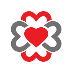 love or heart simple flat design.