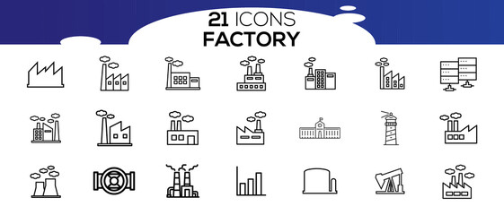 Obraz premium FACTORY ICON SET DESIGN