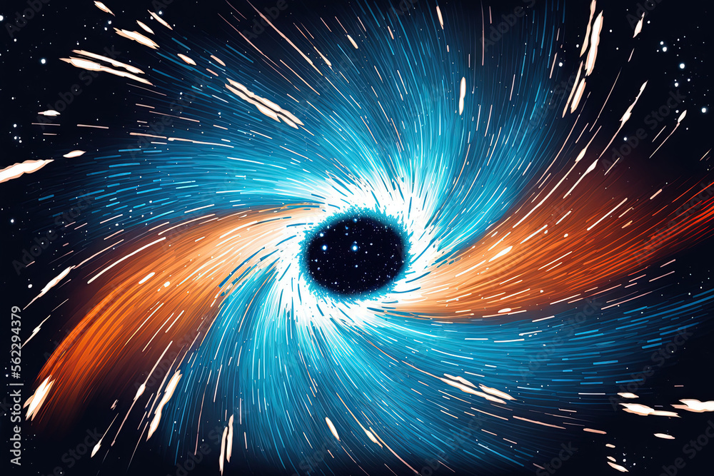 Canvas Prints hyperspace jump through the cosmos in blue motion. generative ai