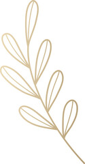 Gold winter leaf branch line art
