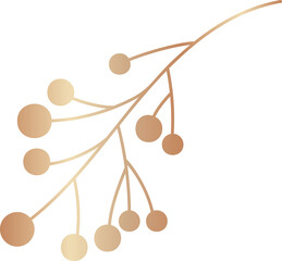 Gold winter leaf branch line art
