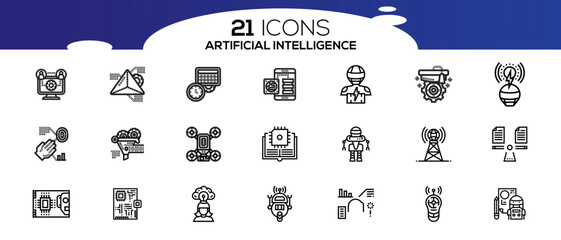 Obraz premium artificial intelligence ICON SET DESIGN