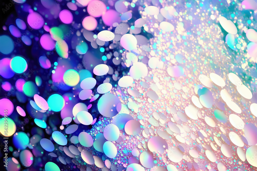 Canvas Prints Opalescent Abstract Background with Bokeh. Created with Generative AI Technology