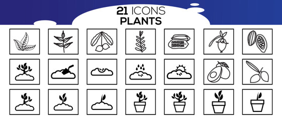 PLANTS ICON SET DESIGN