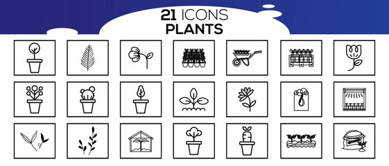 PLANTS ICON SET DESIGN