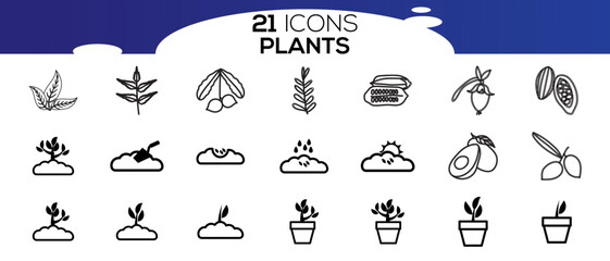 PLANTS ICON SET DESIGN