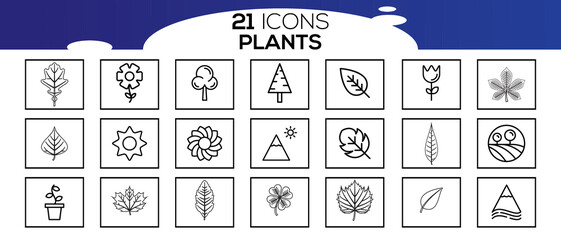 PLANTS ICON SET DESIGN