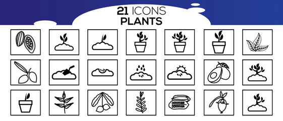 PLANTS ICON SET DESIGN