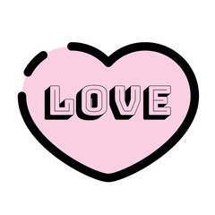 Pink heart happy valentine day