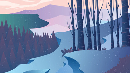 WINTER FOREST LANDSCAPE