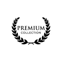 Premium Collection black  frame, black badges and labels, logo design