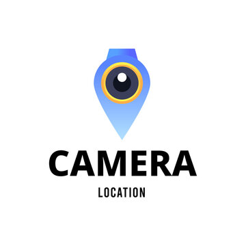 Camera Location Logo Template Vector Symbol Design