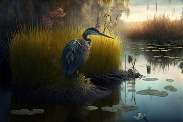 Foto op Plexiglas wetland wallpaper (generative AI) © Get Stock