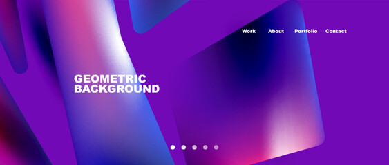 Abstract geometric landing page. Creative background for wallpaper, banner, background or web