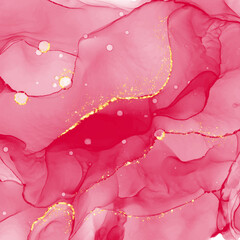 Digital Hand painted red and pink with glitter alcohol ink background.