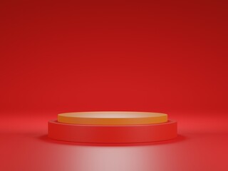 3d, podium, red, stand, plate, box, gold, container, metal, plastic