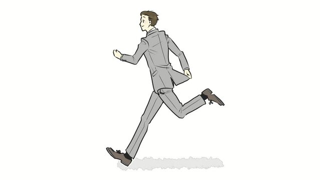 スーツを着た走る男性のループアニメーション
