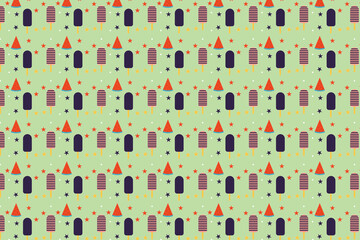 Ice cream shop backdrop pattern decoration vector for wallpaper, book cover, and wrapping papers. Special dessert seamless pattern design on a light green background. Popsicle endless pattern vector.