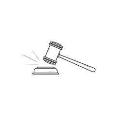 Judge hammer icon vector graphics