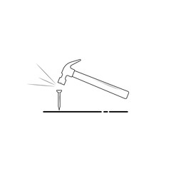 Hammer and nail icon vector graphics