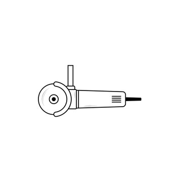black and white angle grinder tool clip art preview