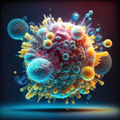 Virus Concept. Created with Generative AI Technology