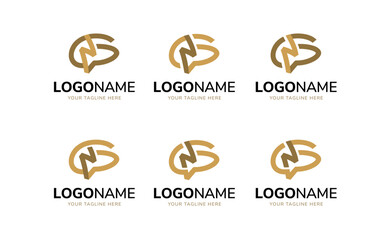 Creative Letter GN with brain logo pack