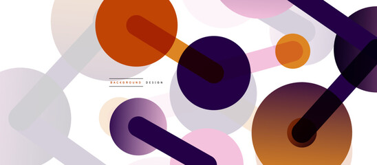 Line points connections geometric abstract background. Circles connected by lines. Trendy techno business template for wallpaper, banner, background or landing