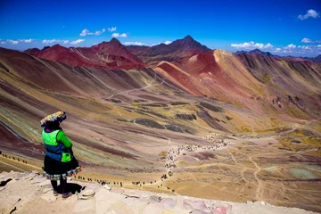 Fotobehang Vinicunca Landscape photo of the magic mountain seven colors Vinicunca Peru