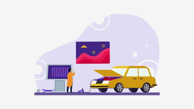 Computer Diagnostics of Automobile Engine Systems 2d animation