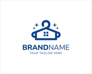 Minimalist Laundry house logo. Hanger and house logo 2