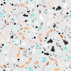 Terrazzo Texture Vector. Flooring Seamless Pattern