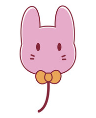 ウサギ型の風船のイラスト素材