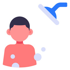 man bathing for religious purpose illustration